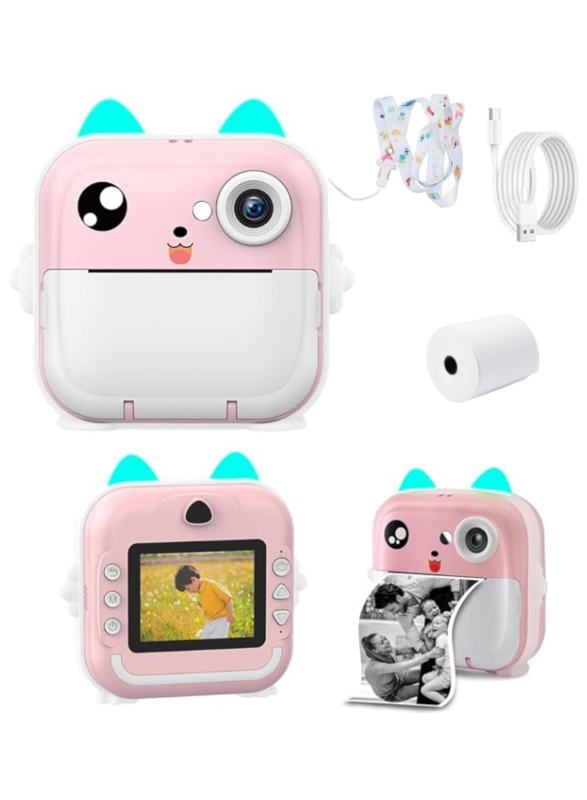 Kids Instant Print Camera 48MP - 1080P HD Video Camera, Phone Sync, Easy-to-Use for Kids,Digital Print Camera, Children's Camera , Gift for Kids, Photoprint Camera , Portable Camera, Toys , Kids Toy